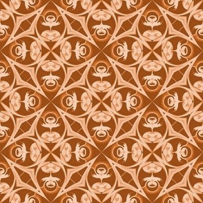 Elegantly Carved Leather Brown Arabesque