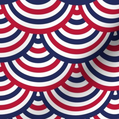 July 4th round festive striped flags