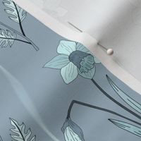 Pattern Illustration of Beautiful Blue Flowers