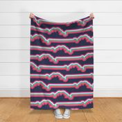 Tropical Rainbow Clouds - Navy  (LARGE)