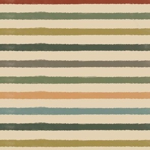 Muted earthy retro stripes in acrylics 