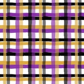 painted plaid // purple, yellow, white, black