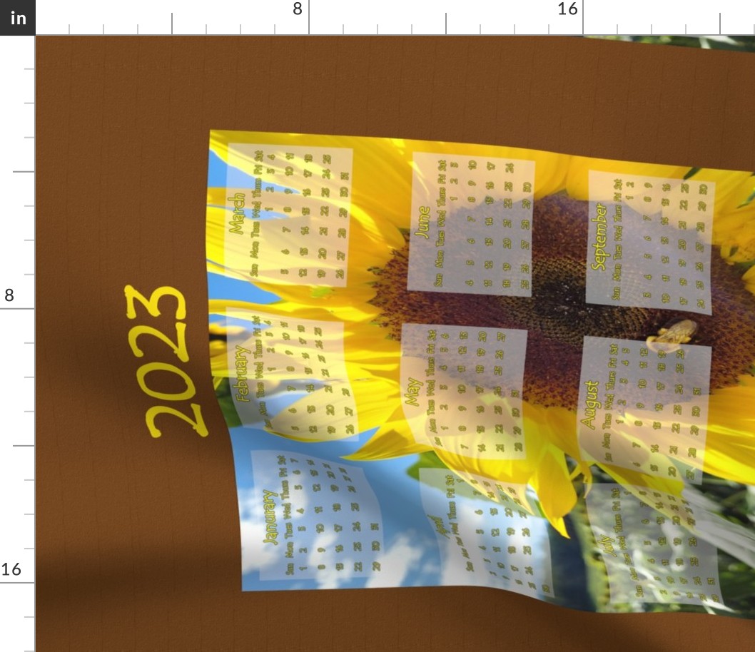 Spoonflower Wall Hanging and Calendar Template With Months days and Dates