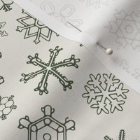 Vintage Snowflakes Scatter - Green