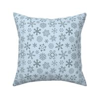 Vintage Snowflakes Scatter - Blue Green