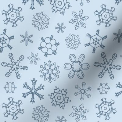 Vintage Snowflakes Scatter - Blue