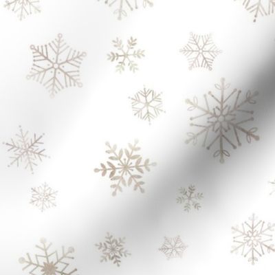 Cozy snowflakes - antique gold/white