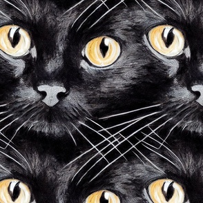 Black Cats Watercolor