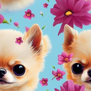 Chihuahua & Flowers