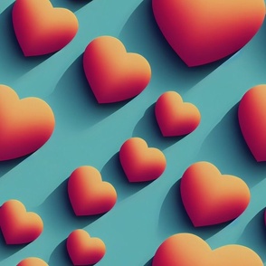 3D Hearts