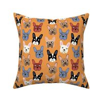 French Bulldogs on Orange Small Scale