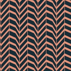 Abstract Wavy lines in black and vibrant Orange 