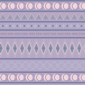 Geometric shapes in pink, blue and purple - Large scale