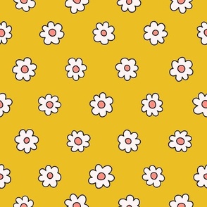 Yellow Daisy Groovy Floral