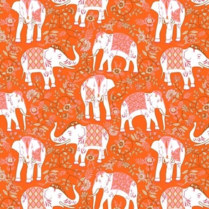 Festive Elephants- Pink and Orange- Regular Scale