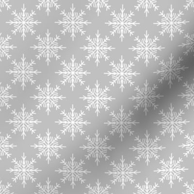 Grey White Snowflakes large