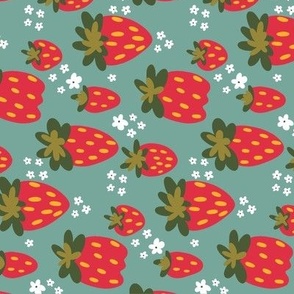 Strawberries Tea Towel Fabric