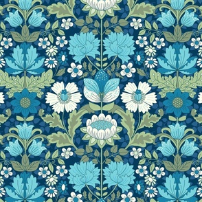 240 Victorian Floral blue