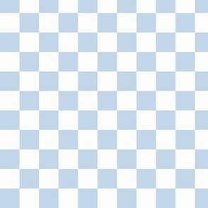 Powdery Blue & White Checker, 3/4" Light Blue Checkered, Checkerboard