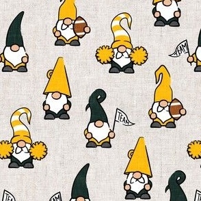 Game Day Gnomes - football fall - green and gold on neutral - LAD22