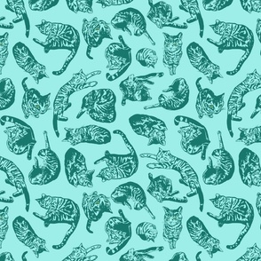 Punk Rock Pussy Toile Puzzle Teals