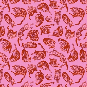 Punk Rock Pussy Toile Puzzle Red Pink