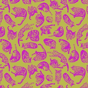 Punk Rock Pussy Toile Puzzle Pink Mustard