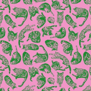 Punk Rock Pussy Toile Puzzle Pink Green