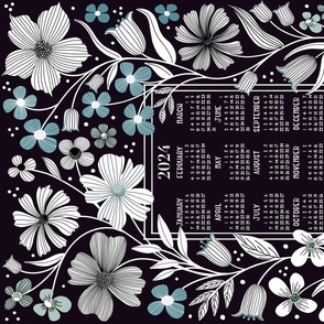 2024 Calendar Garden Blooms in Black *updated*