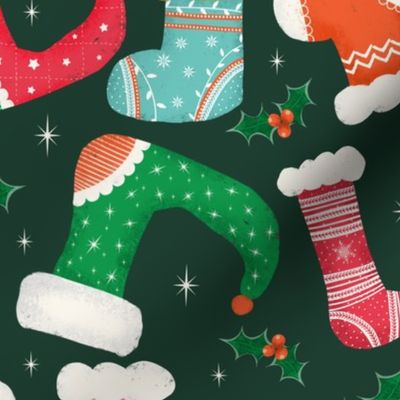 Christmas Cute Stockings Green