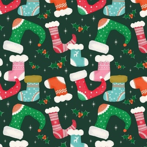 Christmas Cute Stockings Green