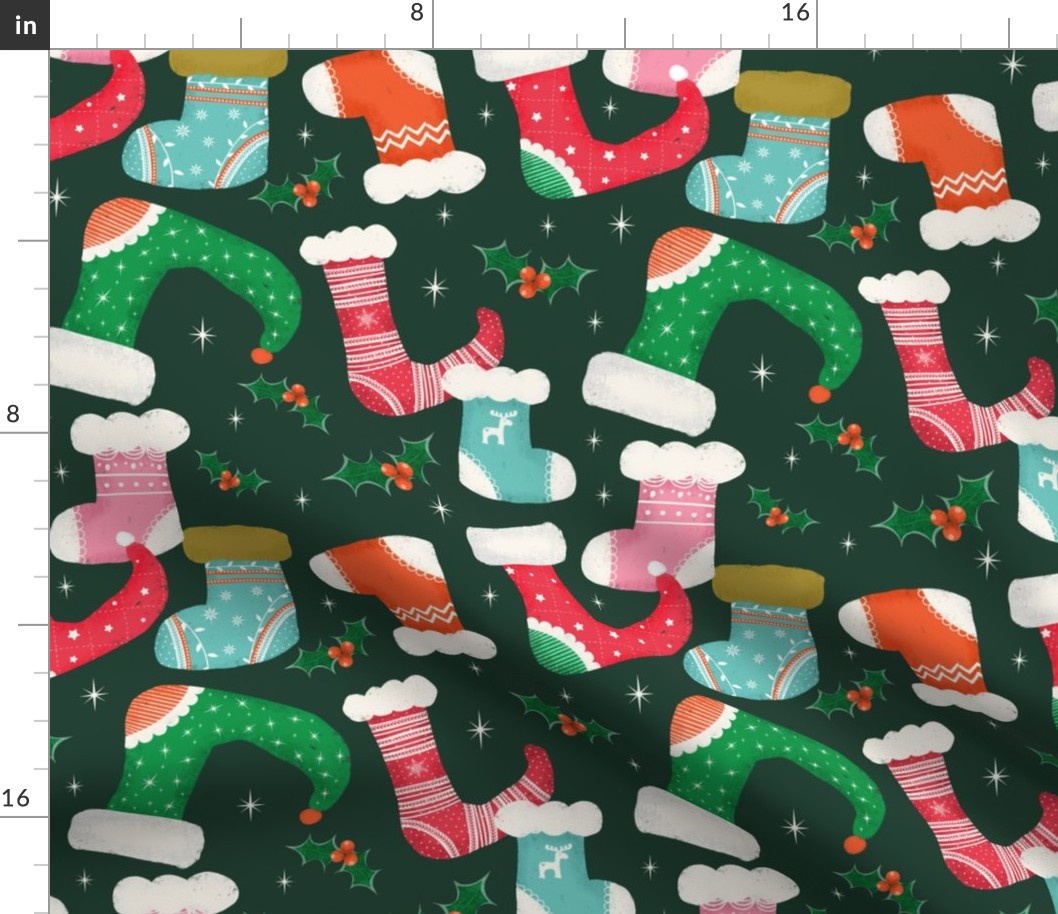 Christmas Cute Stockings Green