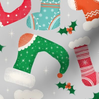 Christmas Cute Stockings Grey