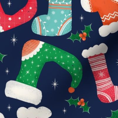 Christmas Cute Stockings Blue