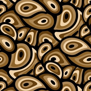 Abstract Mid Century Modern (MCM) Paisley // Coffee Colors // Brown, Cream and Black