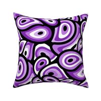 Abstract Mid Century Modern (MCM) Paisley // Grape, Purple, Lavender, Black and White