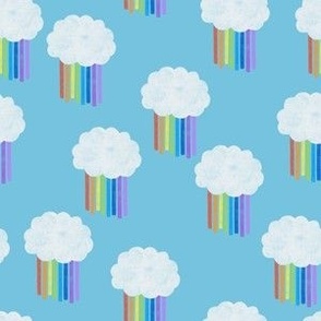 rainbow clouds - bright blue  - LAD22