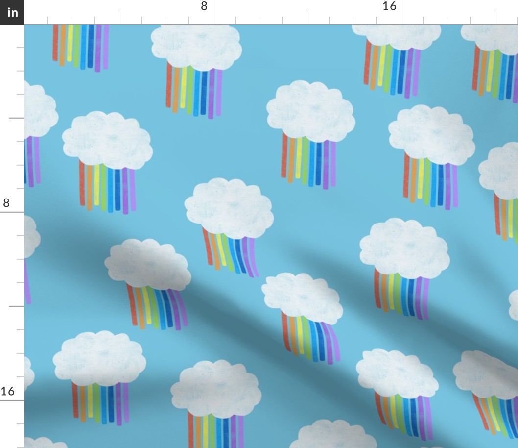 (jumbo scale) rainbow clouds - bright blue  - LAD22