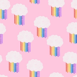 (jumbo scale) rainbow clouds - pink - LAD22