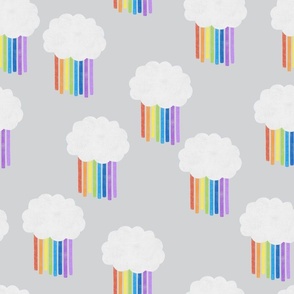 (jumbo scale) rainbow clouds - light grey - LAD22