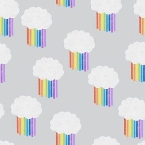 rainbow clouds - light grey - LAD22