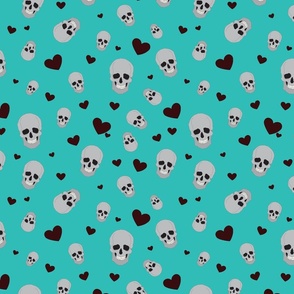 Funky Skull Teal and Black