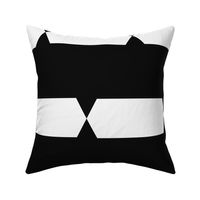 HORIZONTAL SPIKED STRIPES - BLACK AND WHITE, JUMBO SCALE