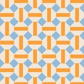 Blue and Orange Geometric Tiles