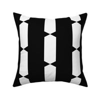 VERTICAL SPIKED STRIPES - BLACK AND WHITE, JUMBO SCALE