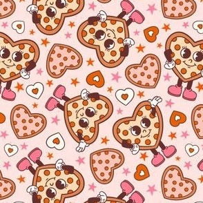 Vintage Valentines Day Pizza Hearts