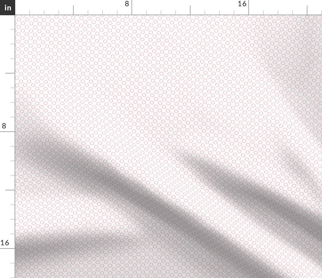 Small Geometric Dark Pink Dotted Circles on a Solid White Background with1.5 inch Repeat