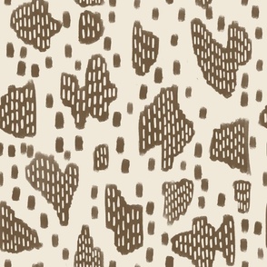 Mudbrush Paint Smudge and Dots - Cream & Brown