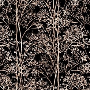 Forest stylization, Beige trees on a black background