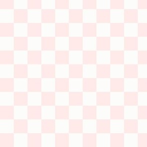 Pale Pink & White Checker, 3/4" Soft Pink Checkered, Checkerboard